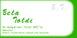 bela toldi business card